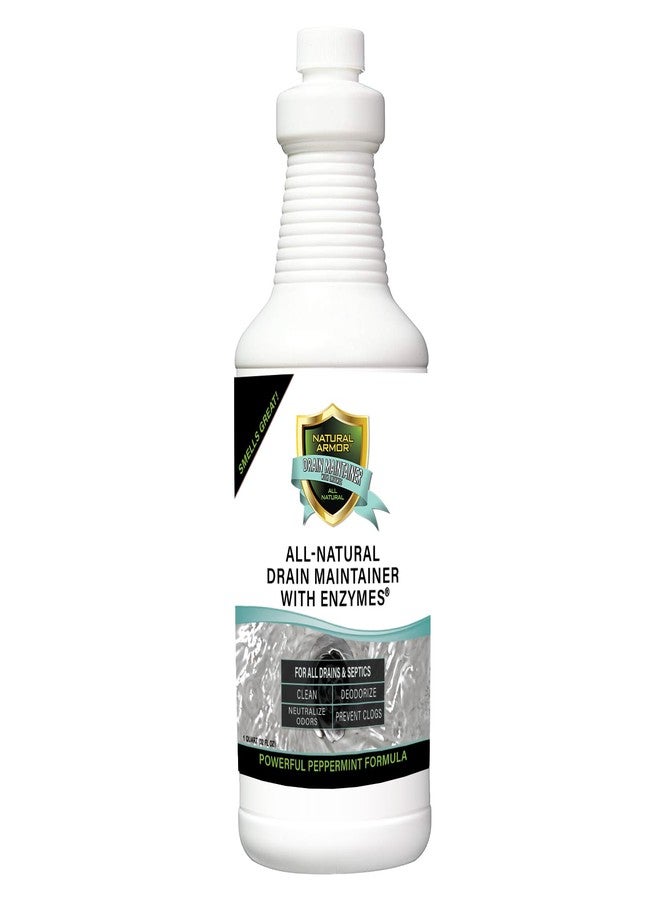 Natural Armor Enzyme Drain Maintainer - Quart Drain Cleaner with Natural Enzyme Power to Prevent Buildup & Odors - Safe for Sinks, Showers, Grease Traps & Septic - Non-Toxic Formula, 32 fl oz - Image 1